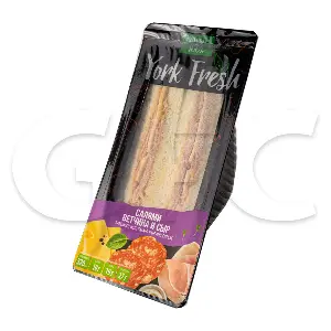 Сэндвич с салями, ветчиной и сыром YORK FRESH 150гр, 6шт/кор